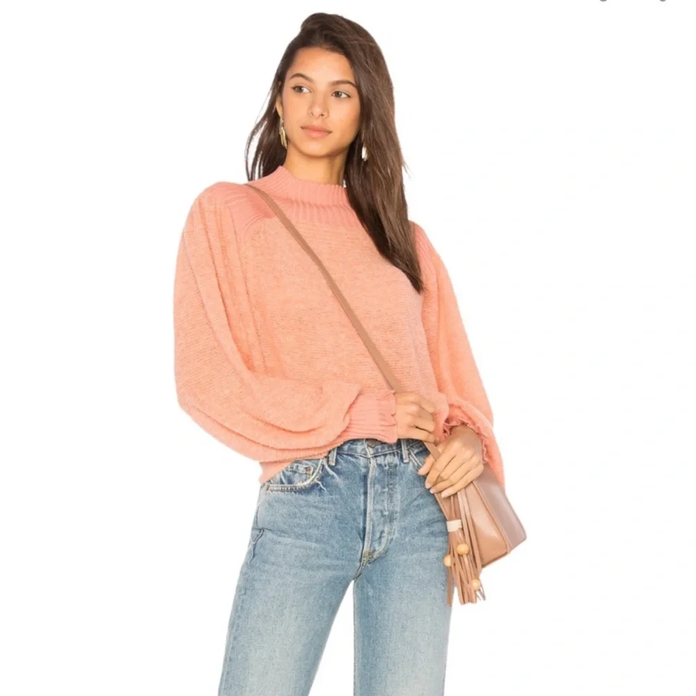 FREE PEOPLE • Elderflower Sweater Wool/Alpaca in Peach Size Large - Picture 1 of 15